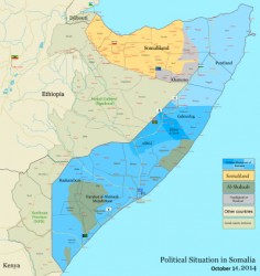 ウィキペディアより。黄色の部分がソマリランド